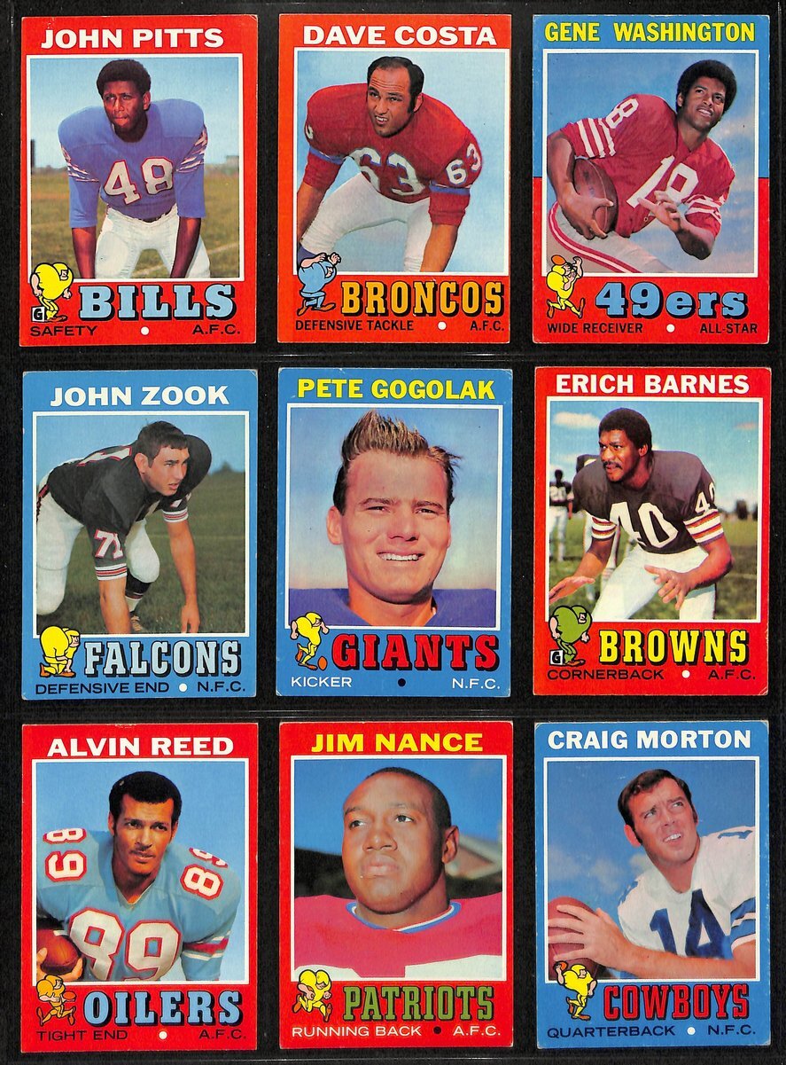 1971 Topps Football Card Complete Set (1-263)