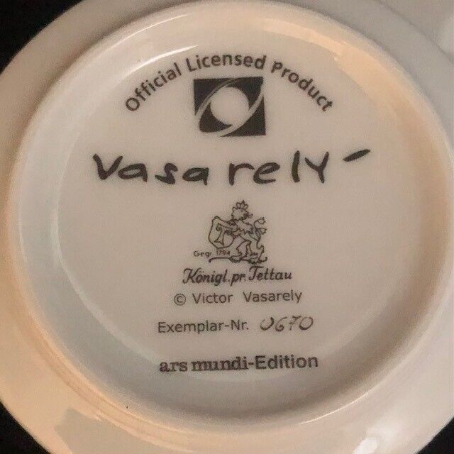 Unused Victor Vasarely Art Plate Cup & Saucer