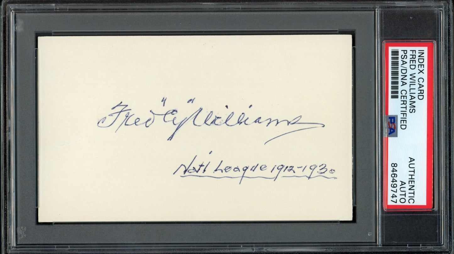 Fred Williams Autographed 3X5 Index Card