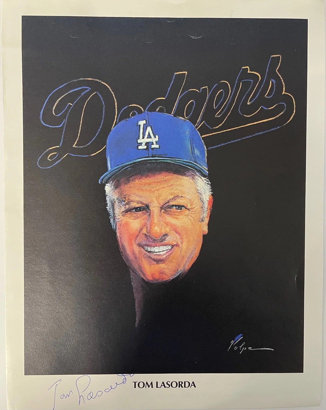 Tommy Lasorda Autographed 8X11 Magazine Page Los Angeles Dodgers