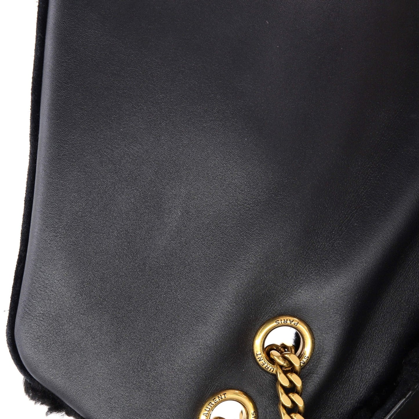 Saint Laurent Loulou Shoulder Bag Matelasse Chevron Shearling Medium