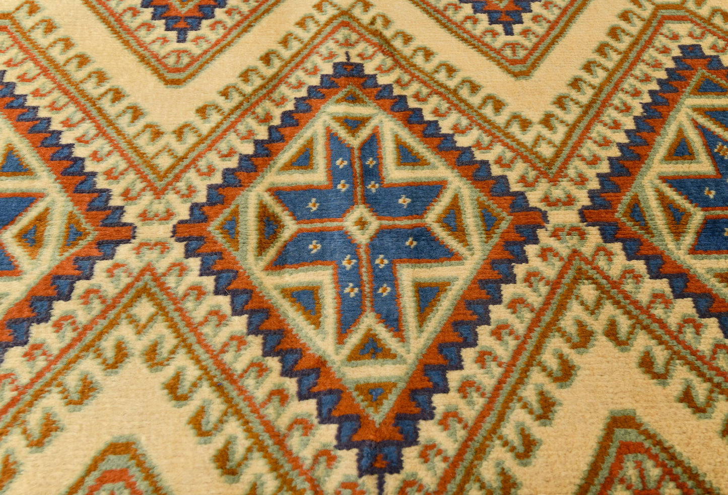 Handmade Oriental Rug Geometric Tribal Design