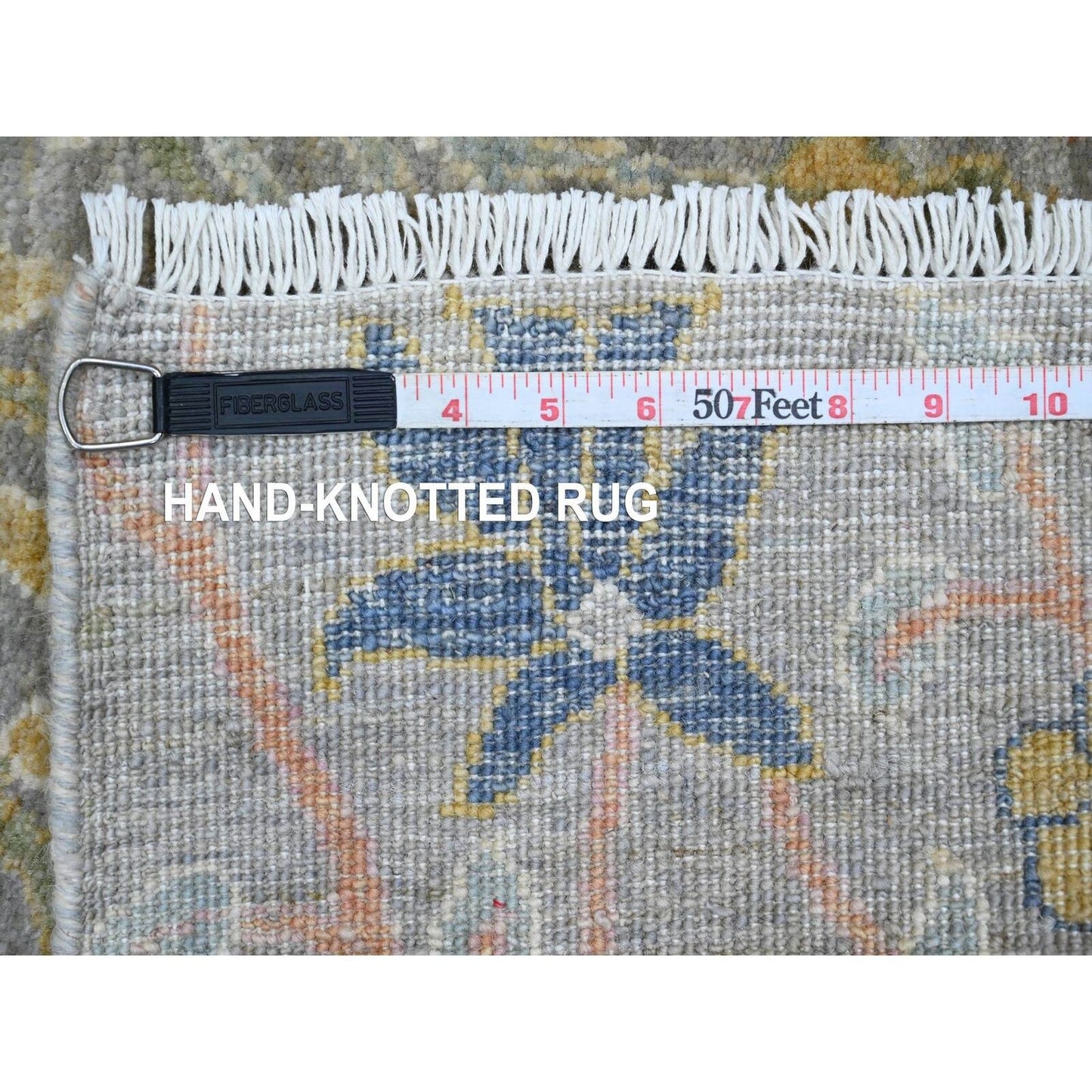 2'6"X20'2" Gray Afghan Peshawar Birds Design Hand Knotted Wool Runner Rug