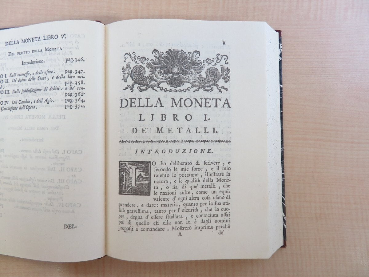 Ferdinando Galiani Della moneta (Complete in 2 Volumes, 1986 Facsimile Edition)