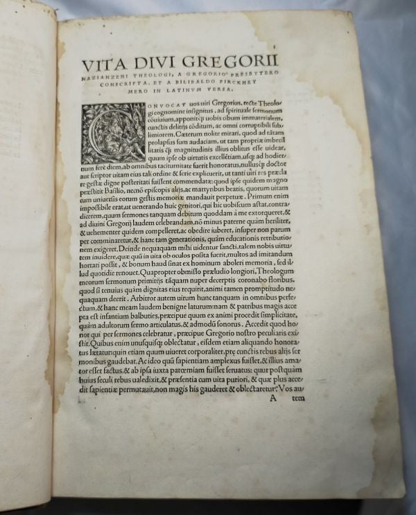 1531-1534 Froben Gregorius Nazianzen Orationes & Irenaeus Erasmus Editio Vellum