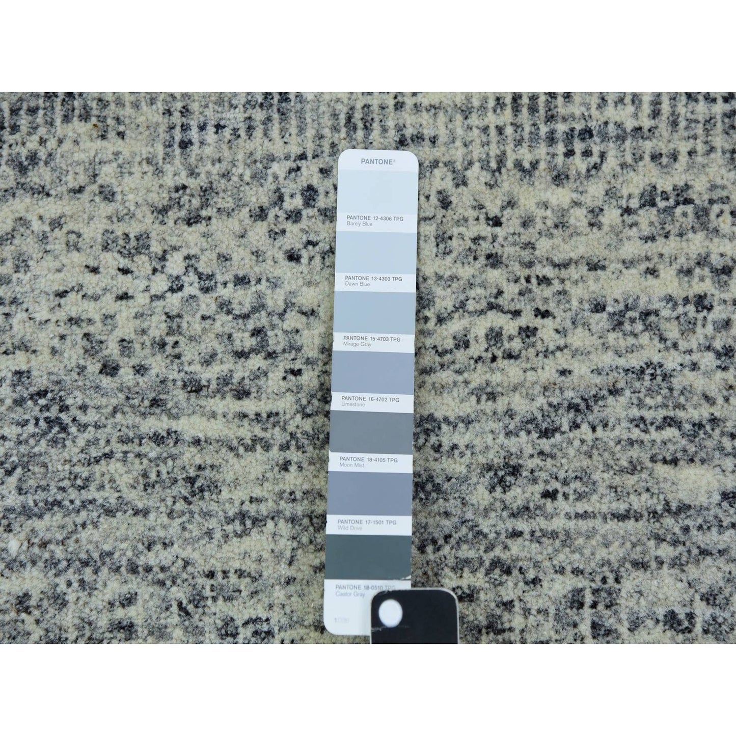 2'6"X18'5" Gray Hand Knotted Pure Undyed Wool Xl Runner Grass Design Rug