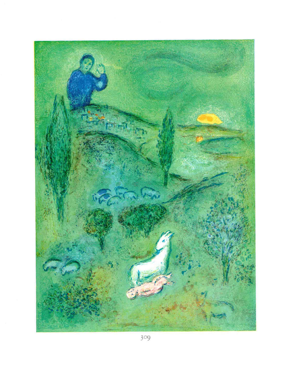 Marc Chagall Decouverte De Daphins Par Lamon " Poster Modernism