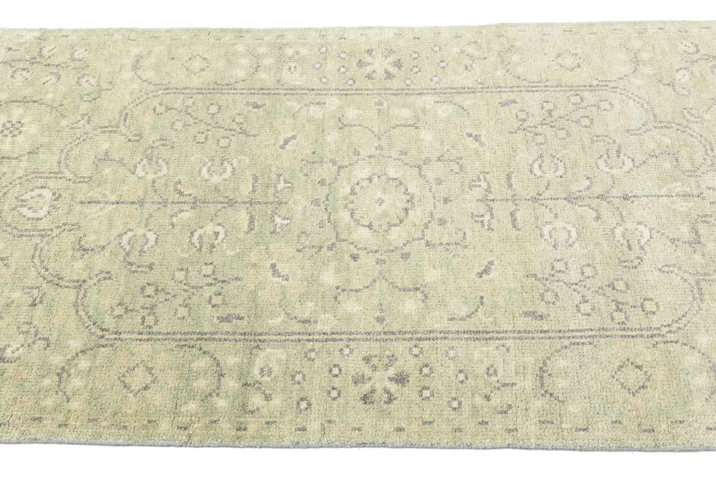Handmade Small Distressed Floral Rug Muted