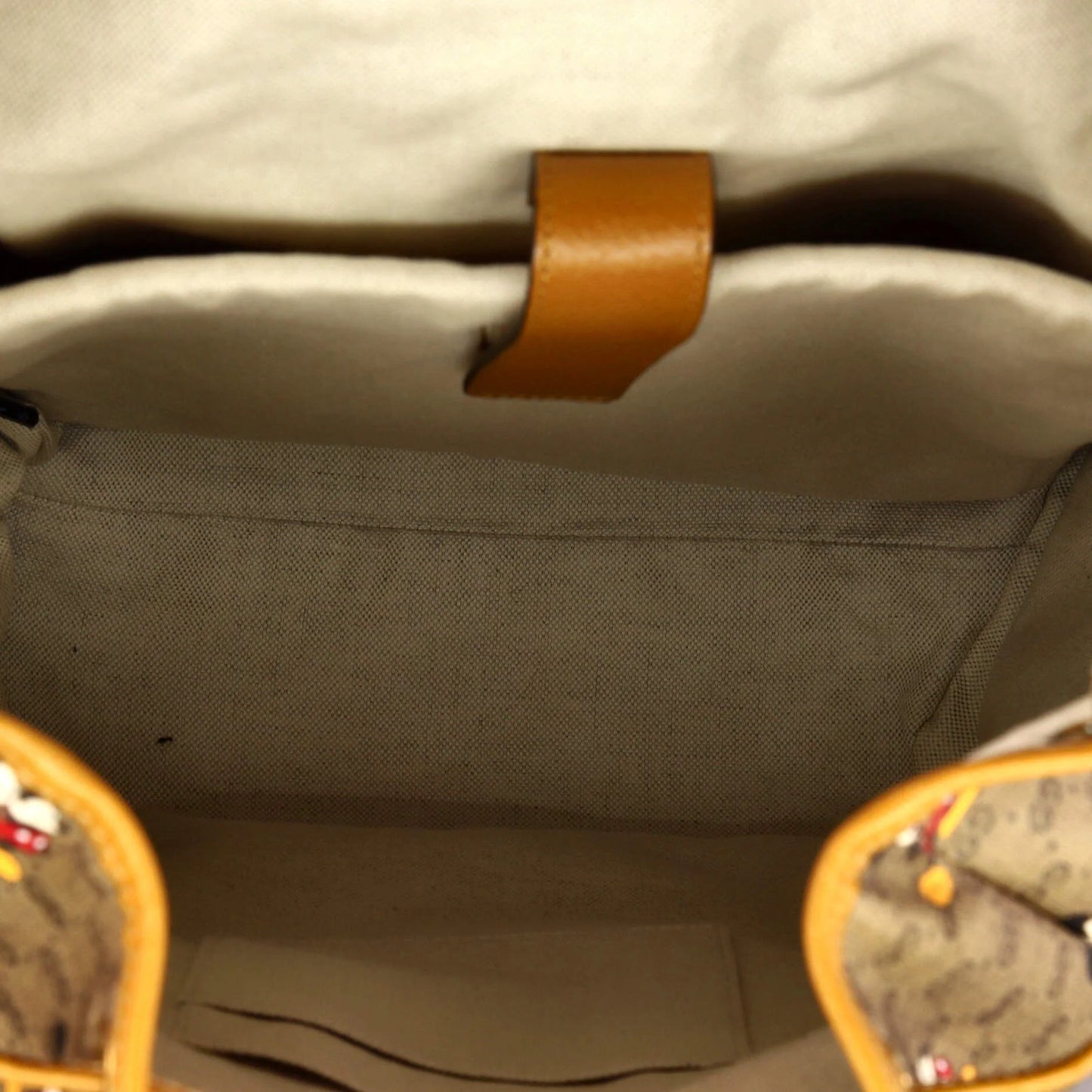 Gucci Disney Mickey Mouse Double Pocket Belt Backpack Printed Mini Gg Coated