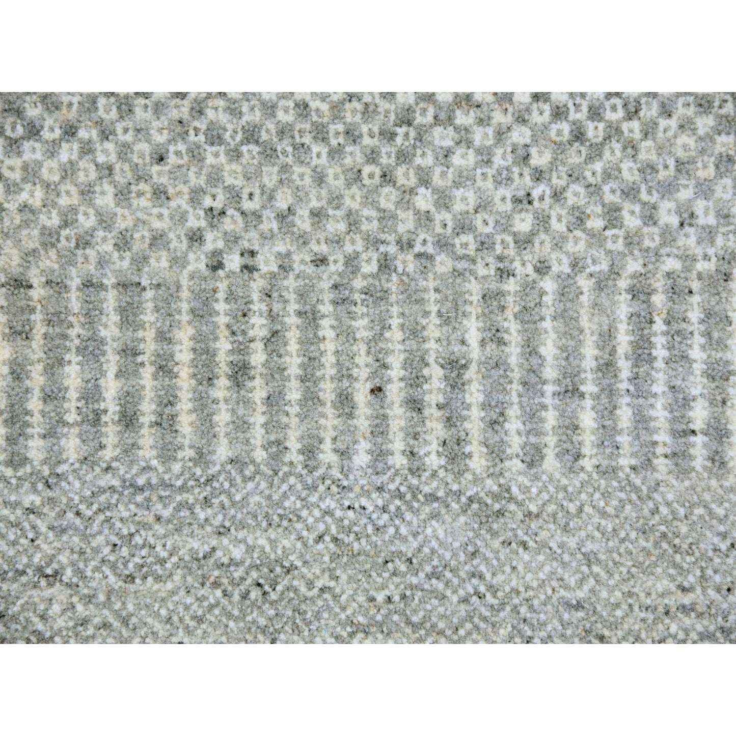 12'X12'4" Olive Gray Grass Design Undyed Wool Hand Knotted Square Rug