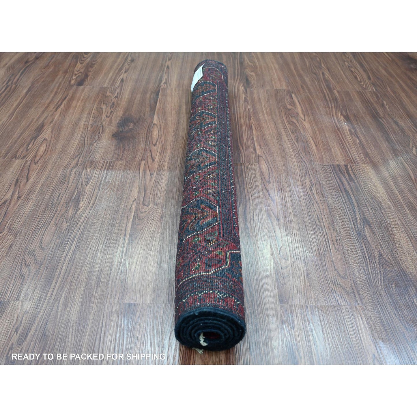 3'3"X4'9" Deep Red Afghan Khamyab Star Design Pure Wool Hand Knotted Rug