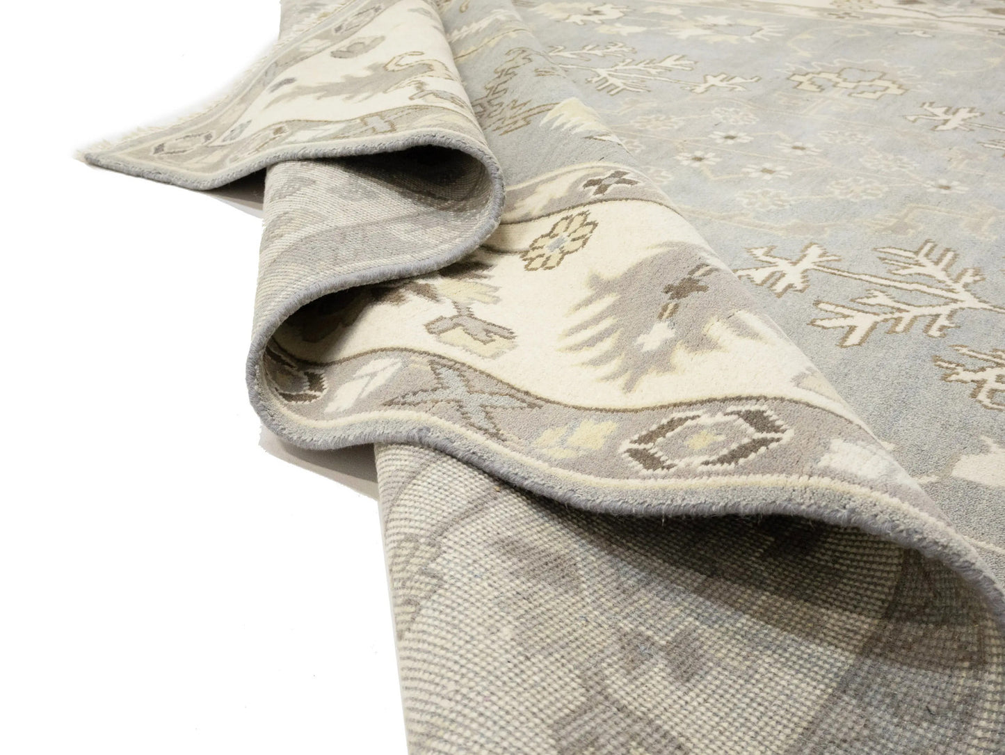 Handmade Floral Muted Colors Oushak Chobi
