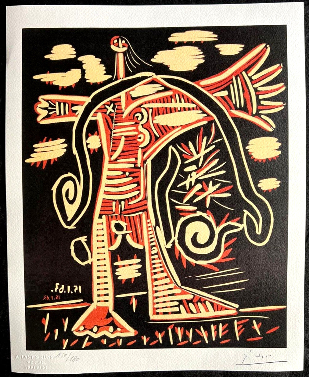 Pablo Picasso Lithograph Coa Signed Numbered By