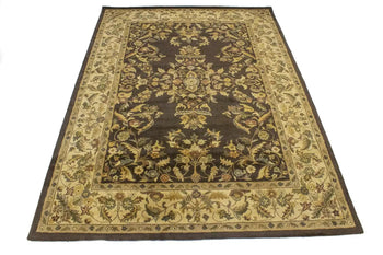 8X11 ft Large Dark Brown Oriental Rug Modern