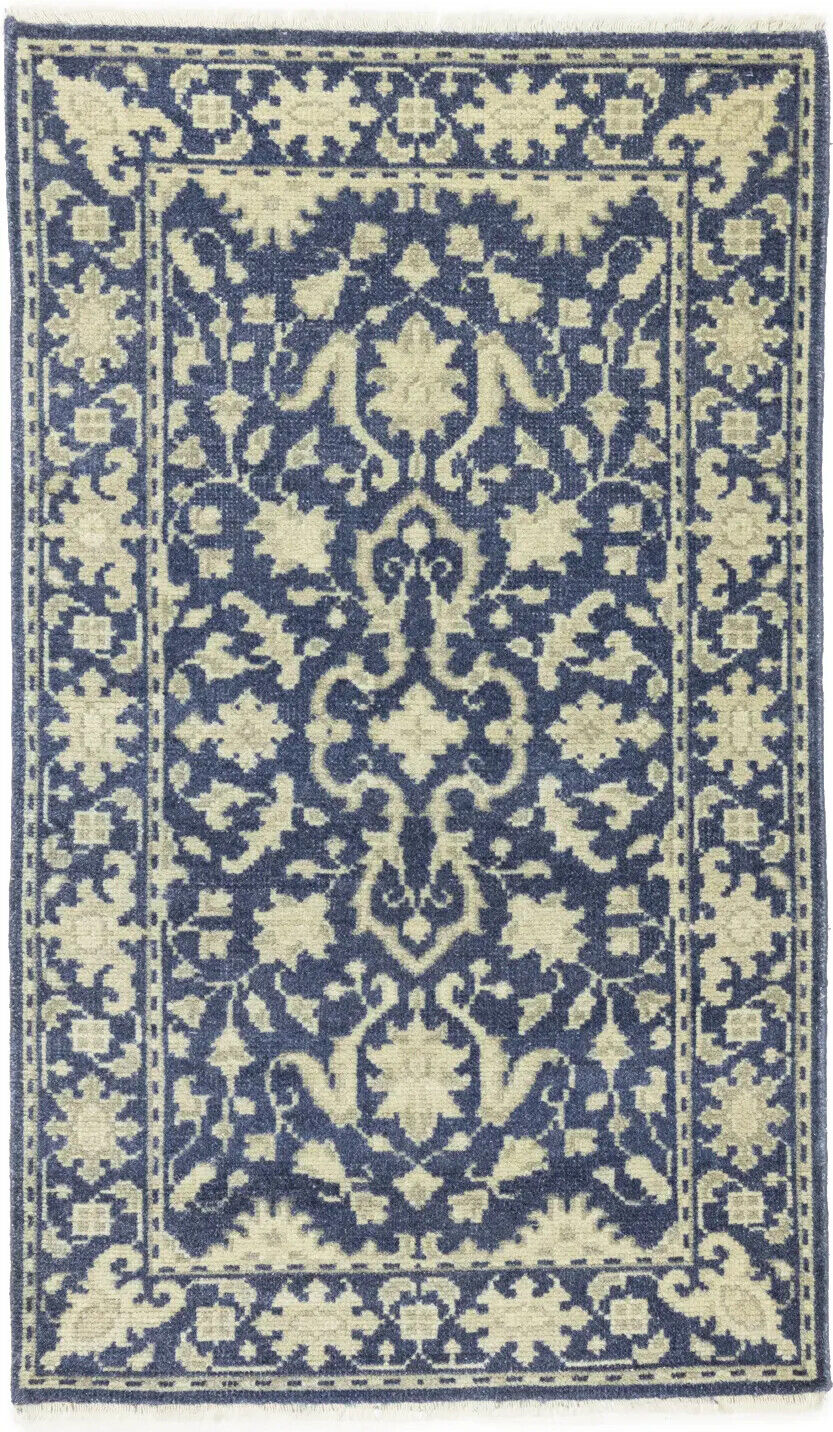 3X5 Ft Transitional Oriental Rug Muted Floral
