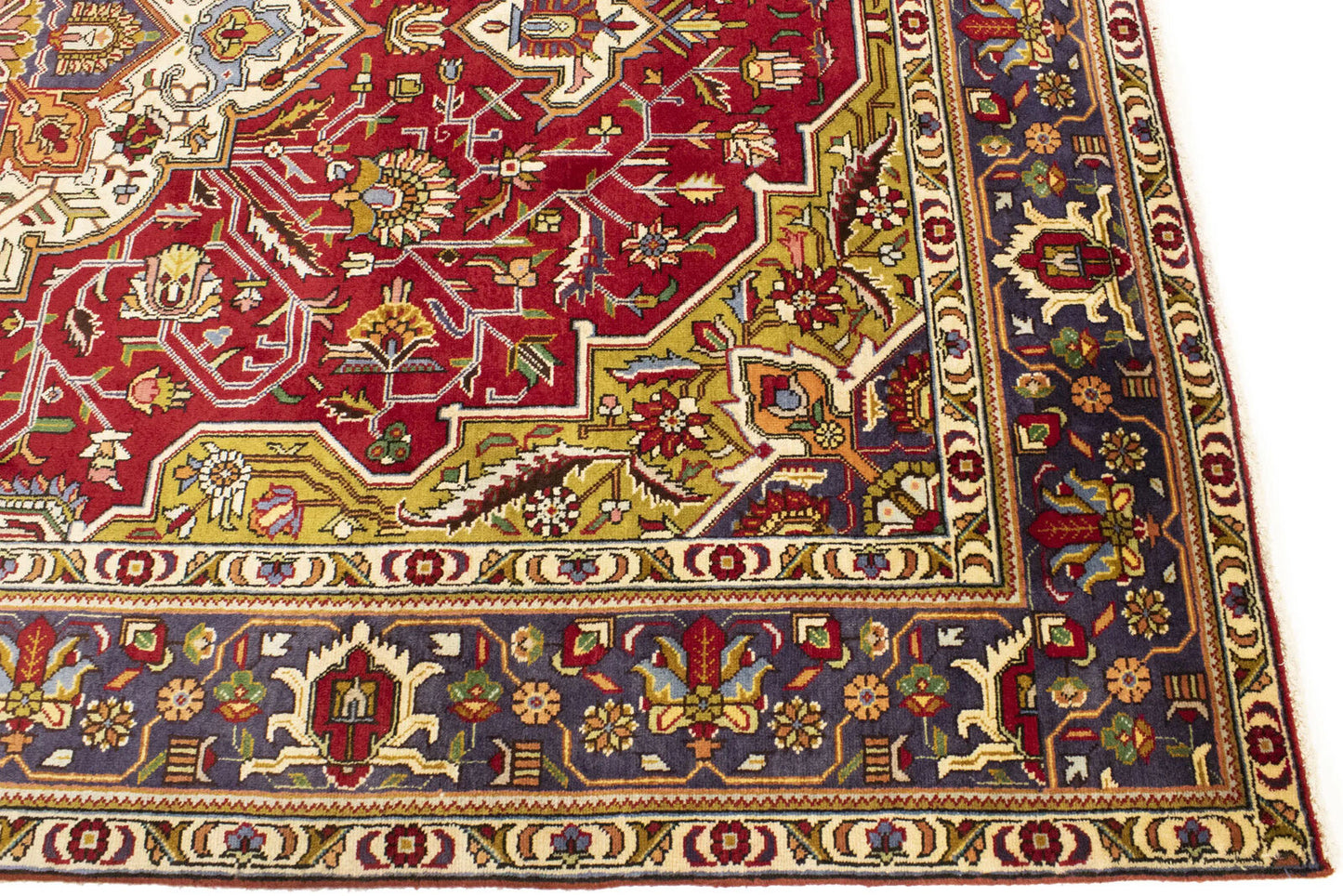 Hand-Knotted Vintage Oriental Rug Red Traditional