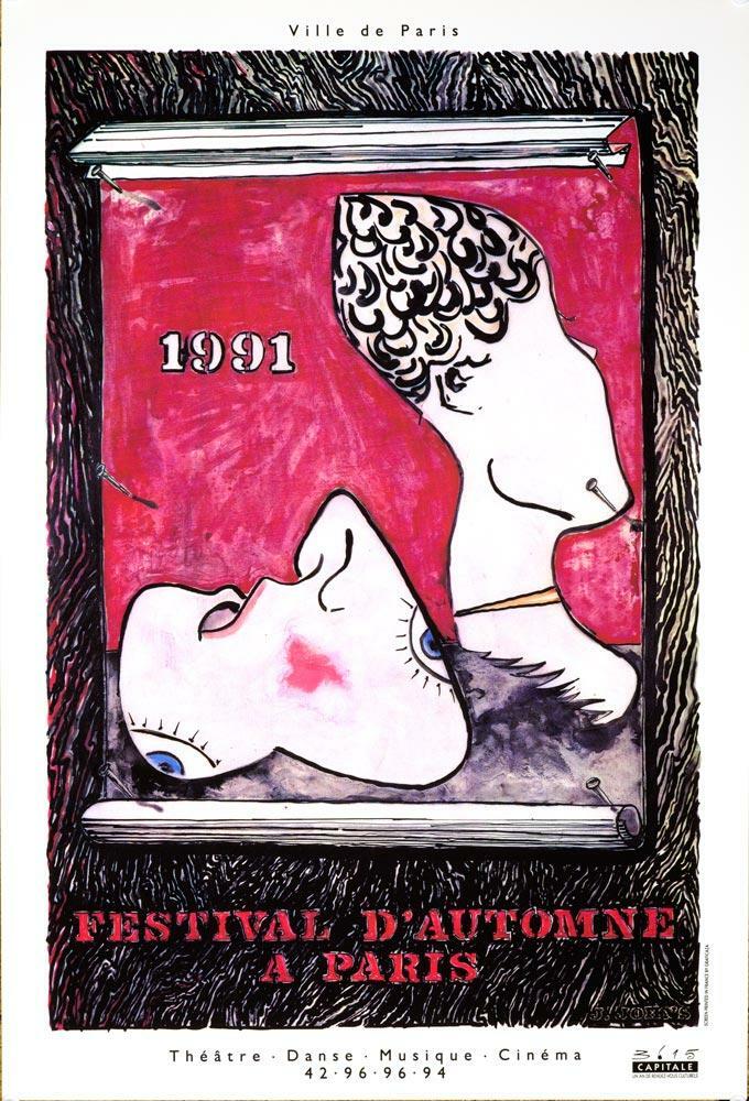 Jasper Johns Festival D'Automne A Paris 1991 Large Original Printing