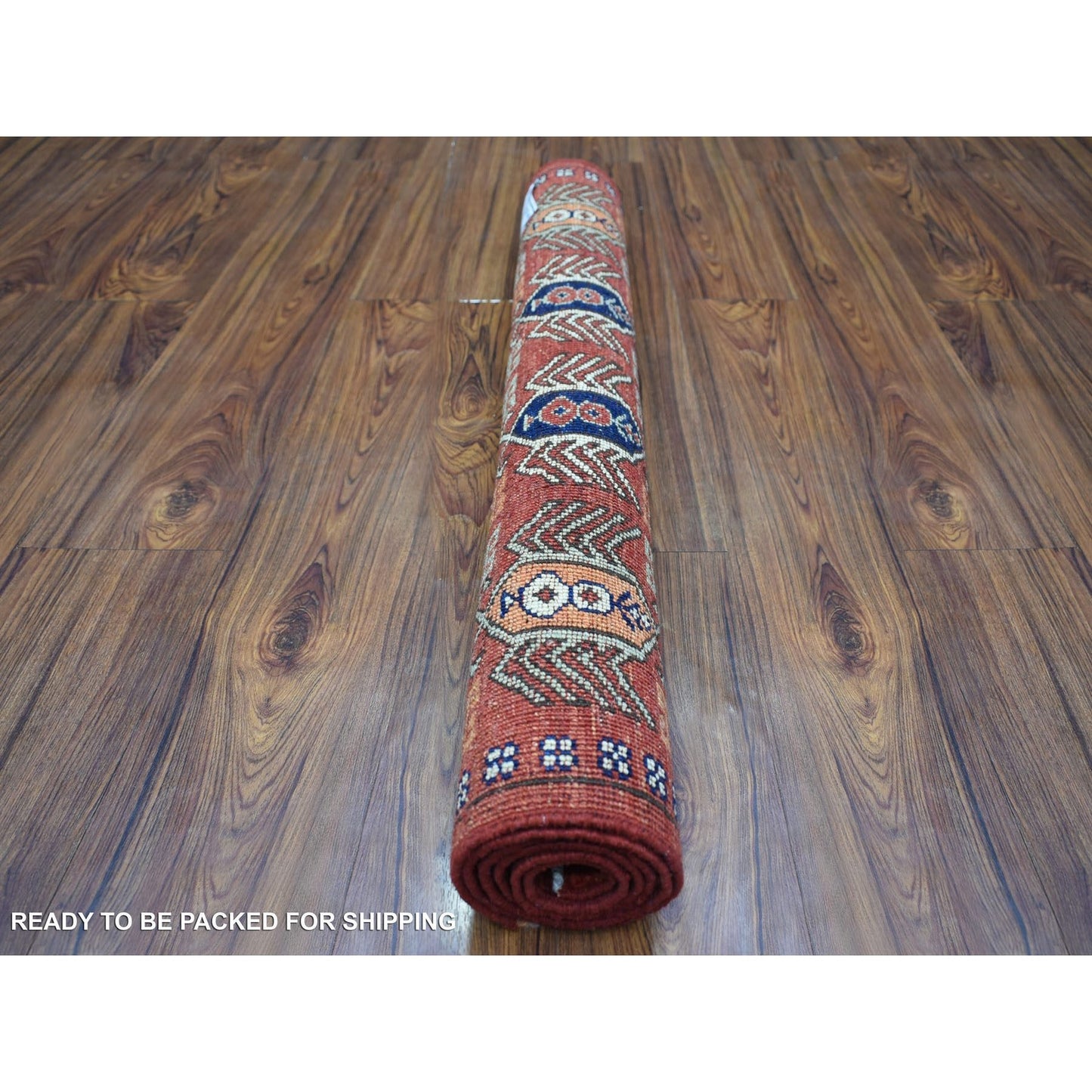 3'1"X5'1" Red, Afghan Ersari, Animal Figurines Soft Wool Hand Knotted Rug