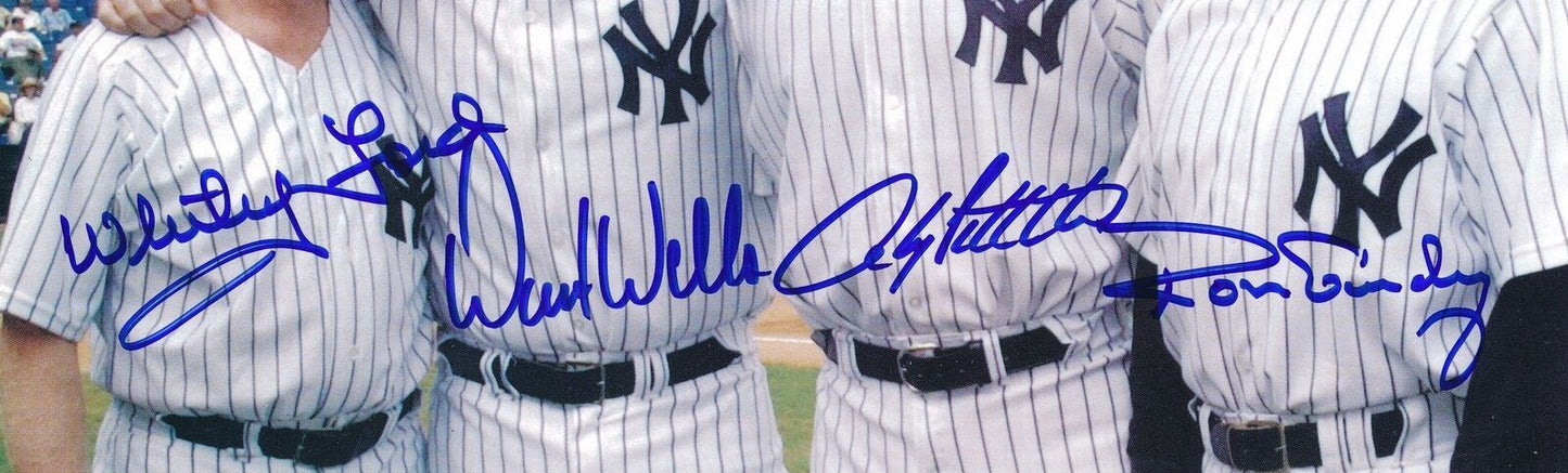 Whitey Ford/David Wells/Andy Pettite/Guidry Autographed 8X10 Photo Yankees Jsa