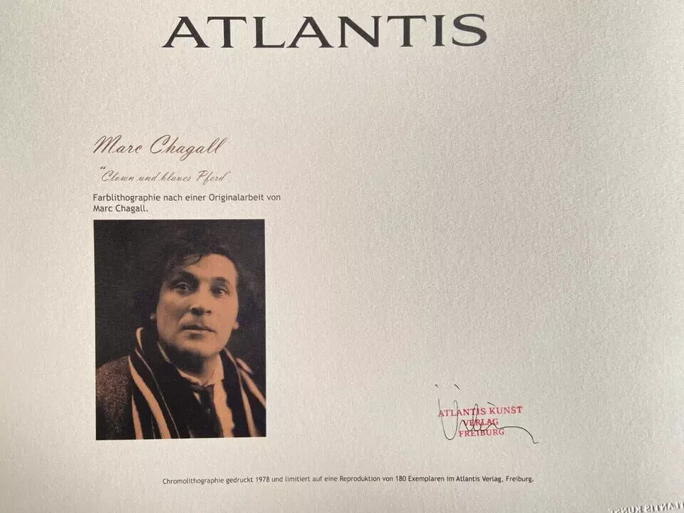 Marc Chagall Lithograph Coa Signed Hand Numbered