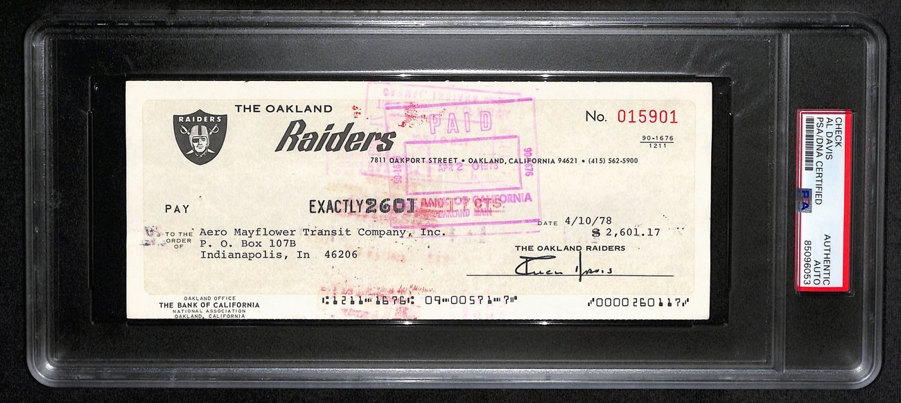 Al Davis Signed/Autographed 1978 Oakland Raiders