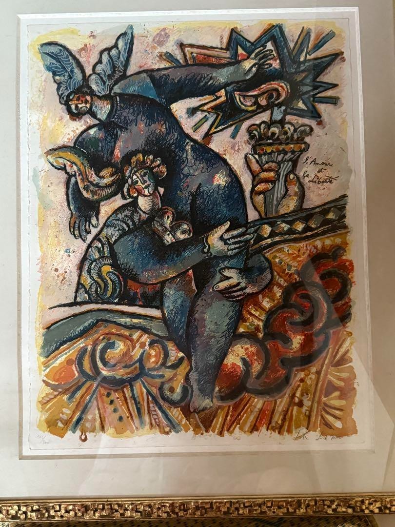 Theo Tobiasse (France) Original Large Lithograph Signed Numbered Framed Paris