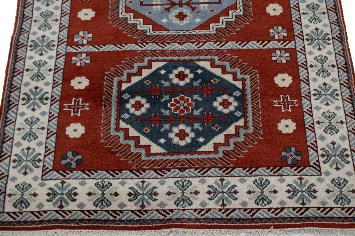 Handmade Kazak Oriental Rug Vintage Style