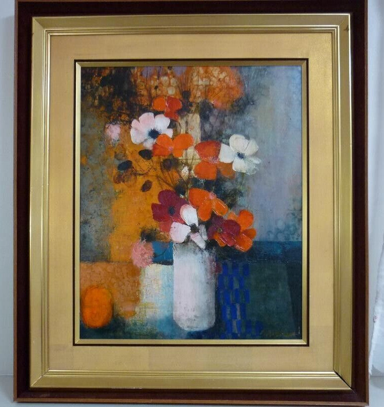 Pierre Bisiaux Still Life Flower Original Oil