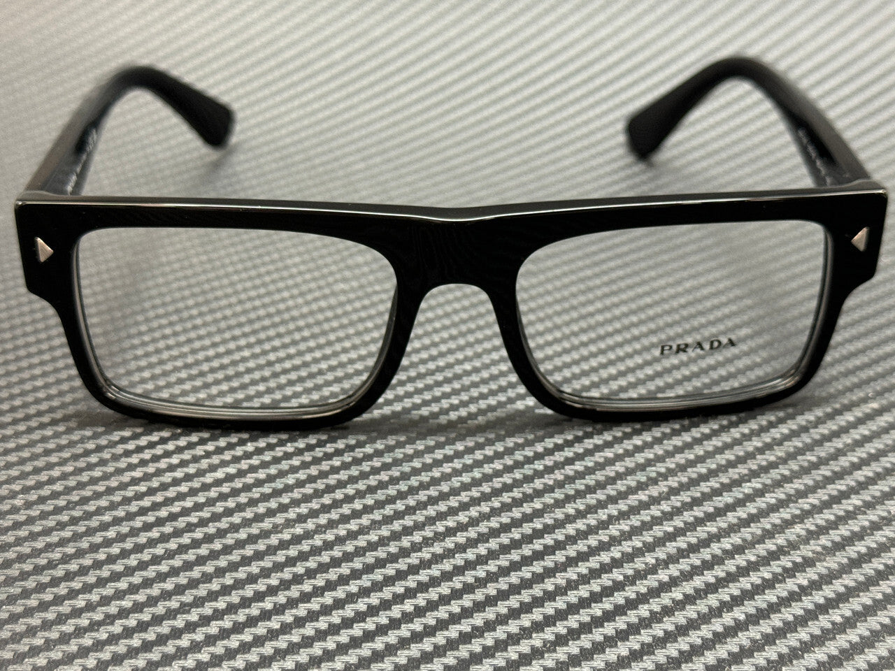 Prada Pr A01V 16K1O1 Black Men'S 55 Mm Eyeglasses