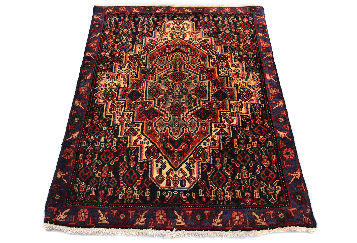 Handmade Farmho Boho Geometric Style Oriental Rug