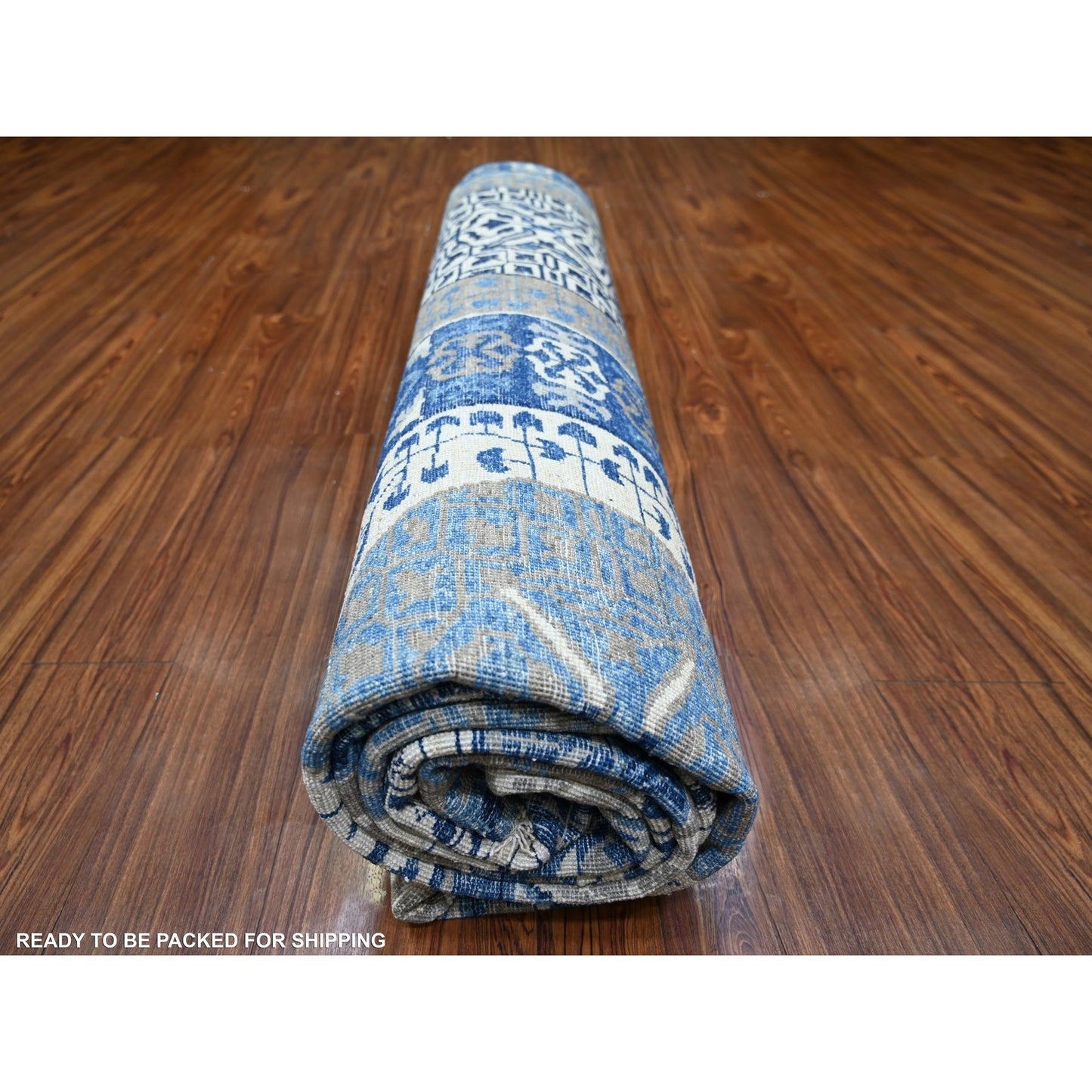 8'10"X11'8" Air Force Blue Hand Knotted Finer Peshawar Soft Wool Rug