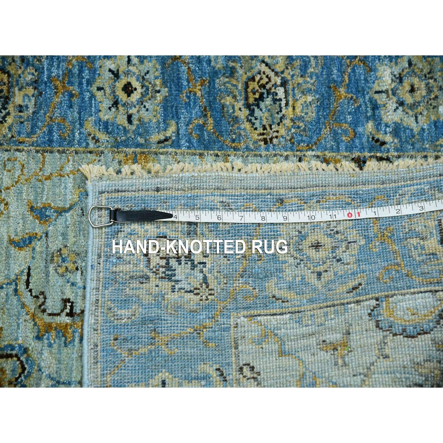 2'9"X16'1" Cruise Blue Shah Abbas Xl Runner Hand Knotted Oriental Rug