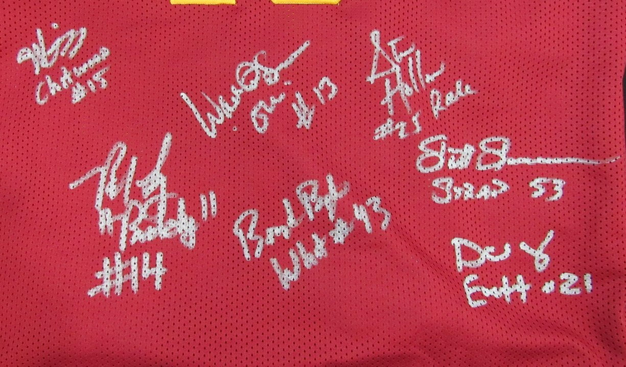 "Hoosiers" Cast Multi-Signed/Inscr Custom Red