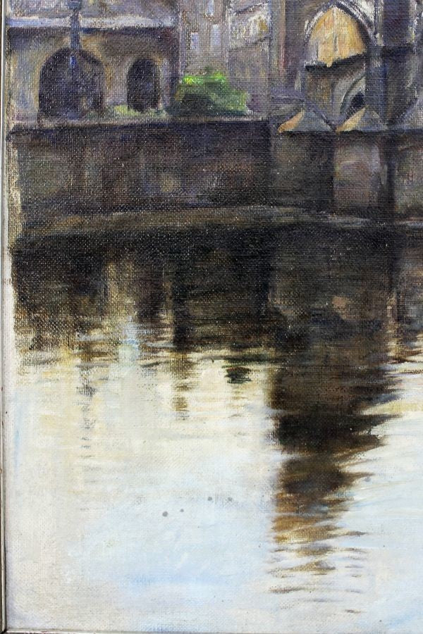 Salomon Zorn (Czech) Oil Painting "Prague Castle