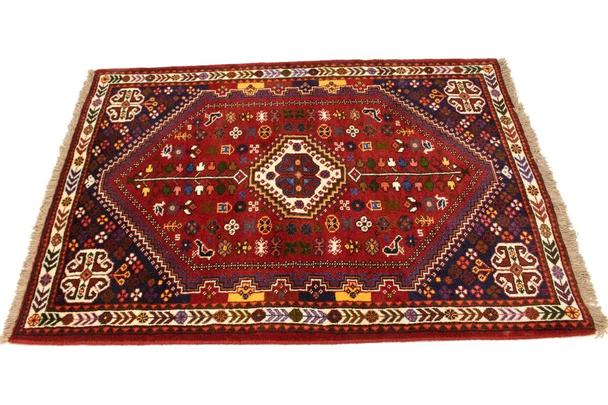 Hand-Knotted Wool Oriental Rug Vintage Tribal