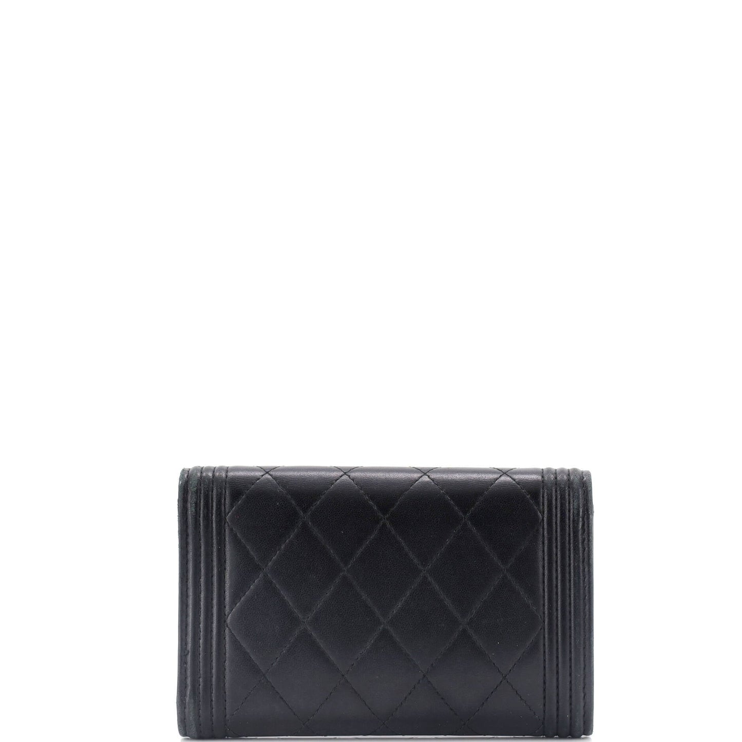 Chanel Boy Trifold Flap Wallet Quilted Lambskin Medium