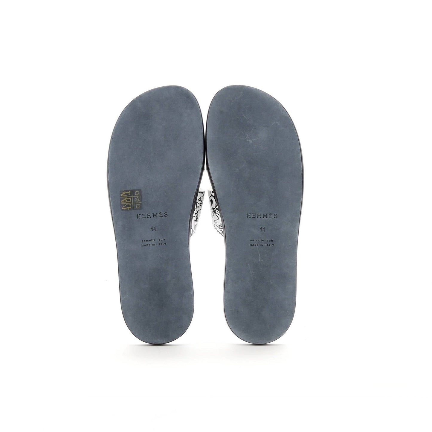 Hermes Men'S Izmir Slide Sandals Printed Leather