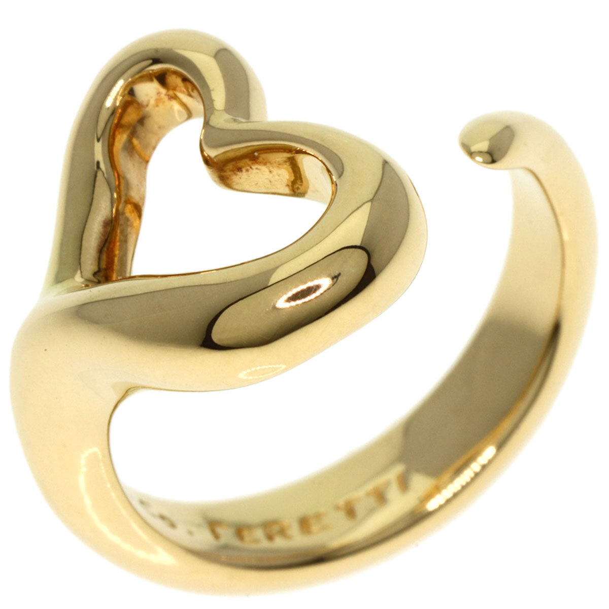 Tiffany&Co. Ring Open Heart K18 Yellow Gold