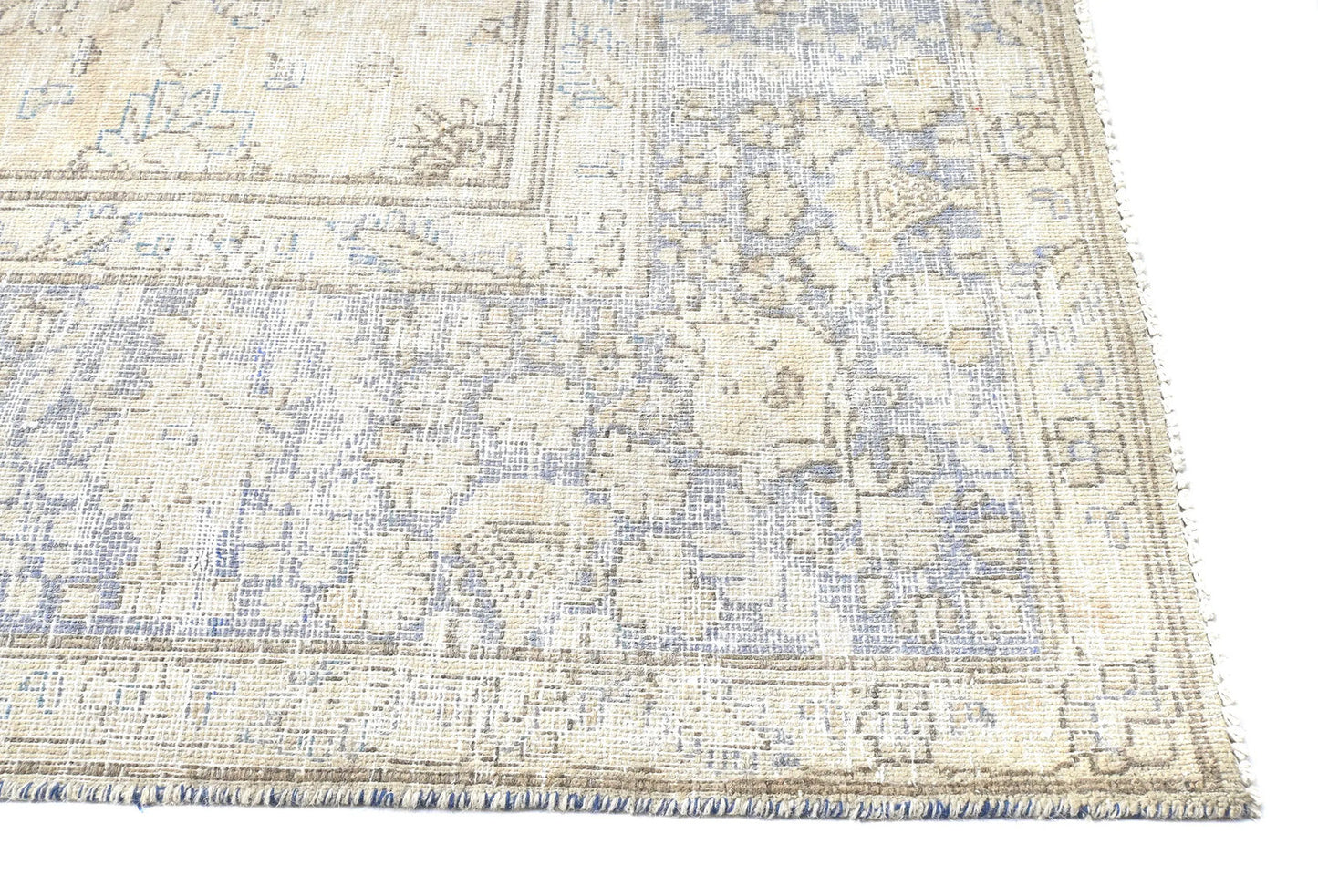 Handmade Antique Muted Distressed Oriental Rug