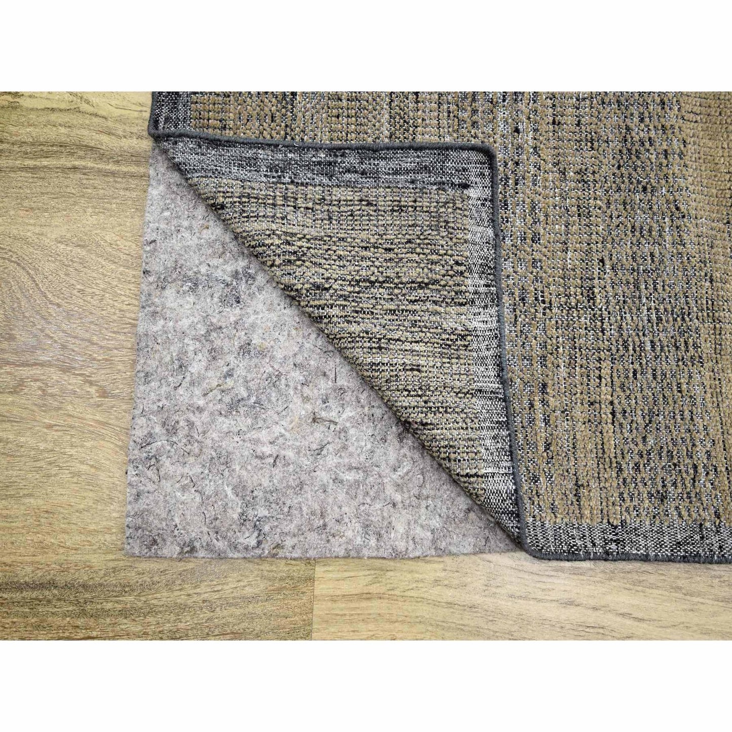 11'10"X15' Brown & Black Oxidized Grass Design Wool Hand Knotted Xl Rug