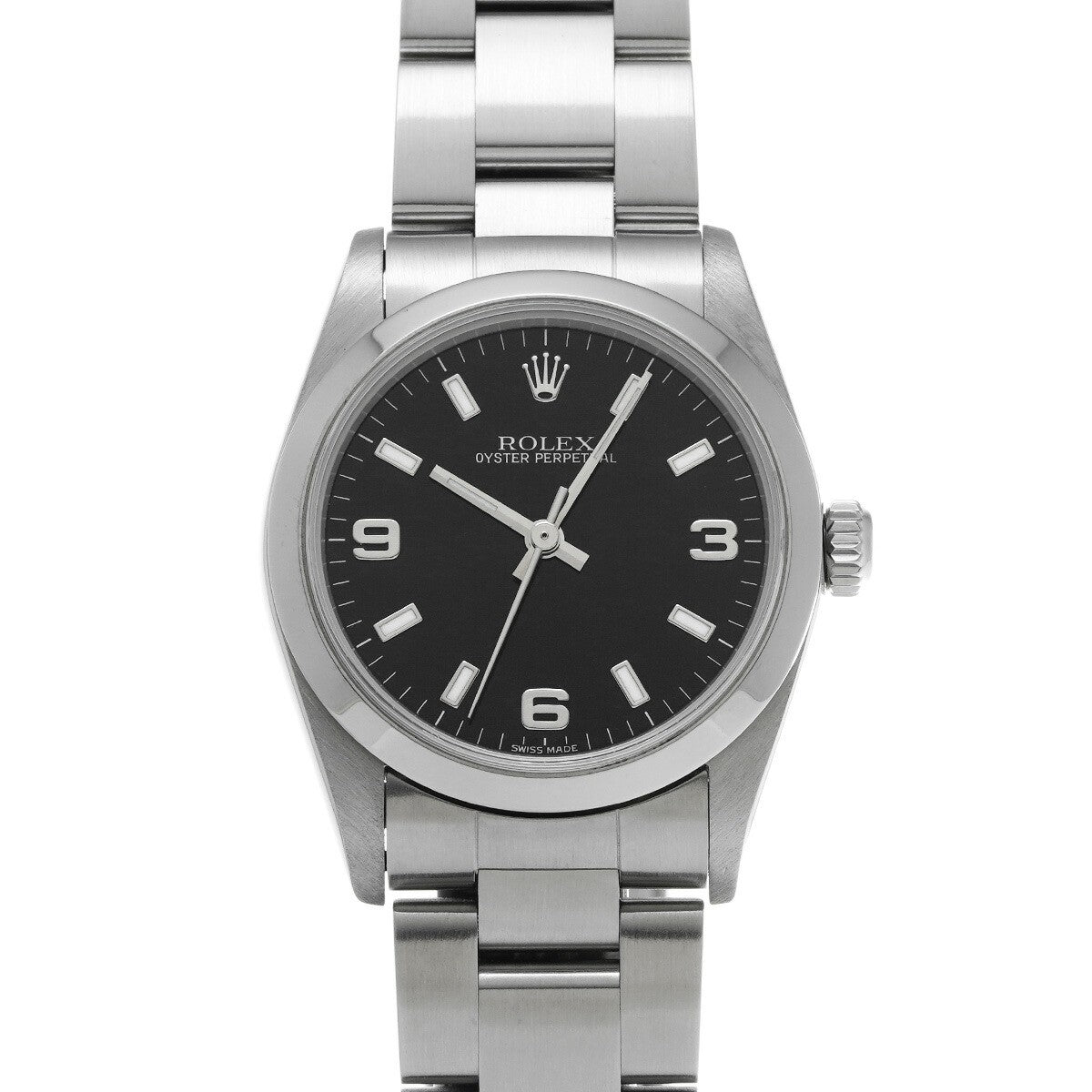 Rolex Oyster Perpetual 77080 Black Case Size 3131Mm Unisex Used Watch #71117