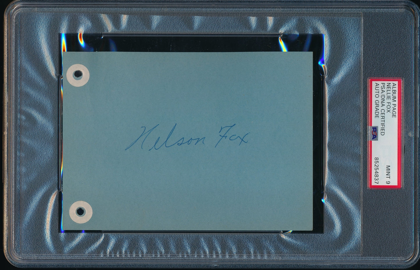 Nellie Fox Hof Signed/Auto 6X4.5 Album Page White