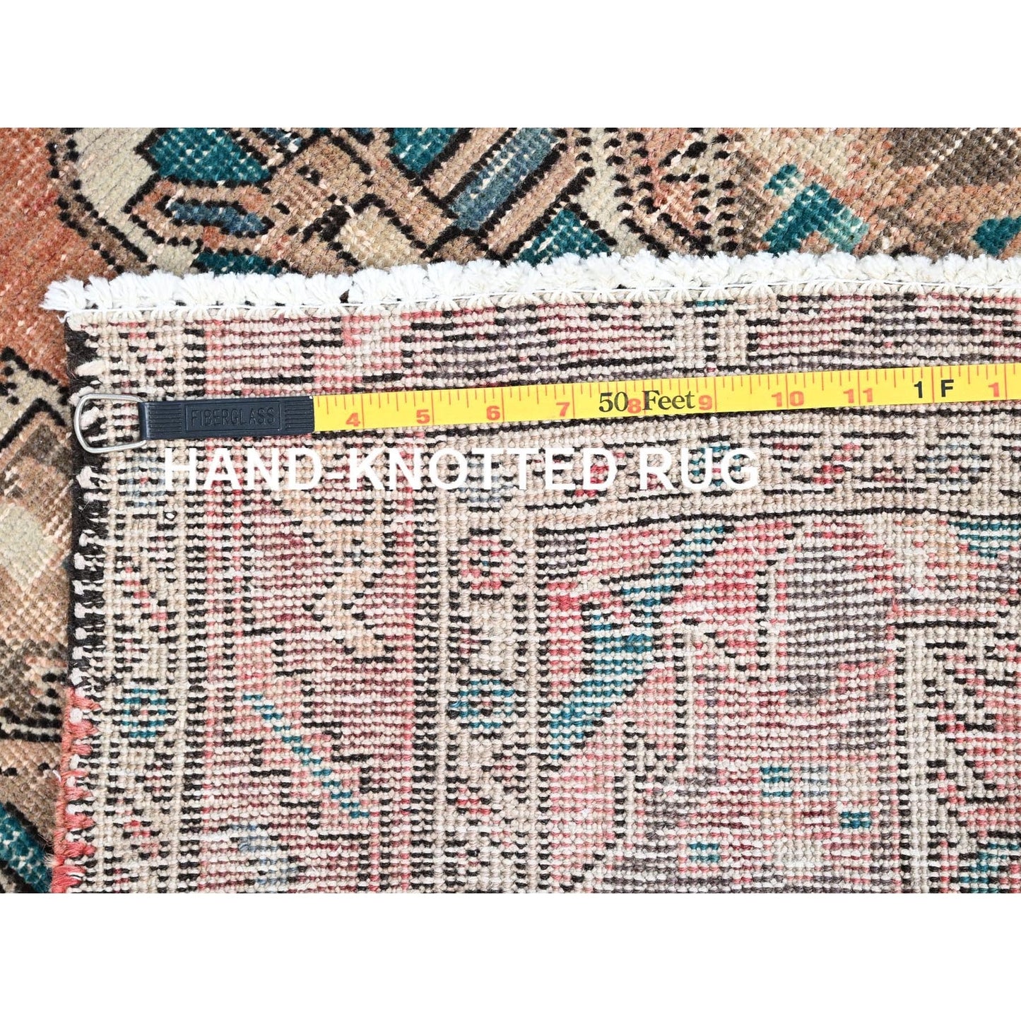 3'2"X10'9" Fenugreek Brown Clean Vintage Karjihooz Hand Knotted Wool Rug