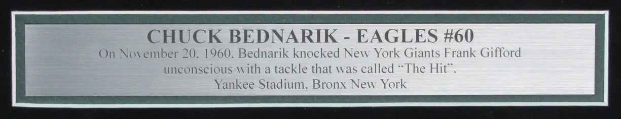 Chuck Bednarik Eagles "Knock Out" Signed 11X14