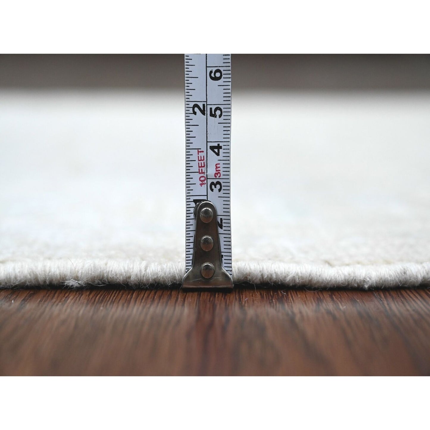 2'8"X9'7" Gray Hand Knotted Angora Oushak Leaf Design All Wool Runner Rug