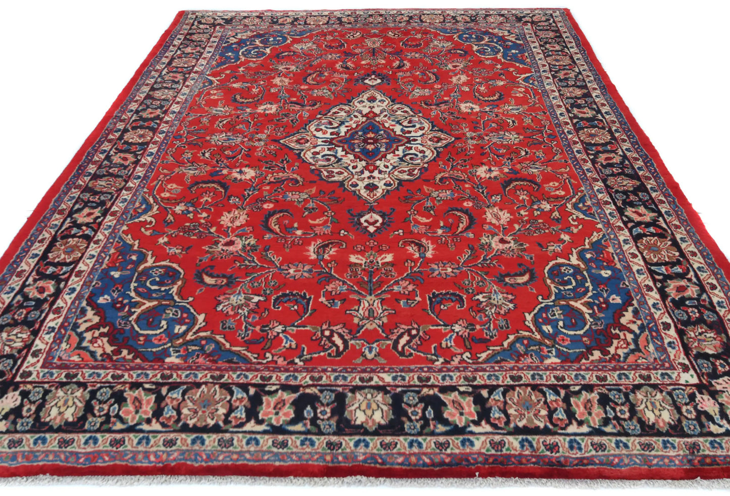 Vintage Handmade Oriental Rug 7X10 Ft Floral