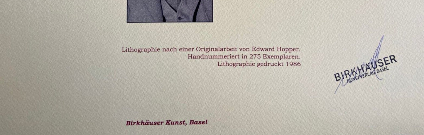 Edward Hopper Coa Lithograph Signature Stamp