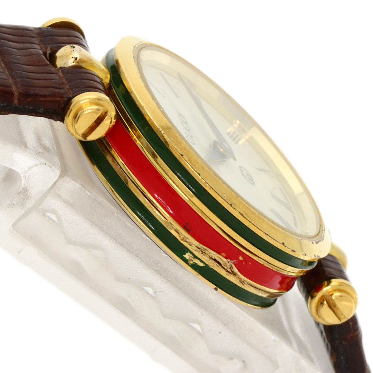 Gucci Sherry Line Watches Gold Plated/Leather Ladies