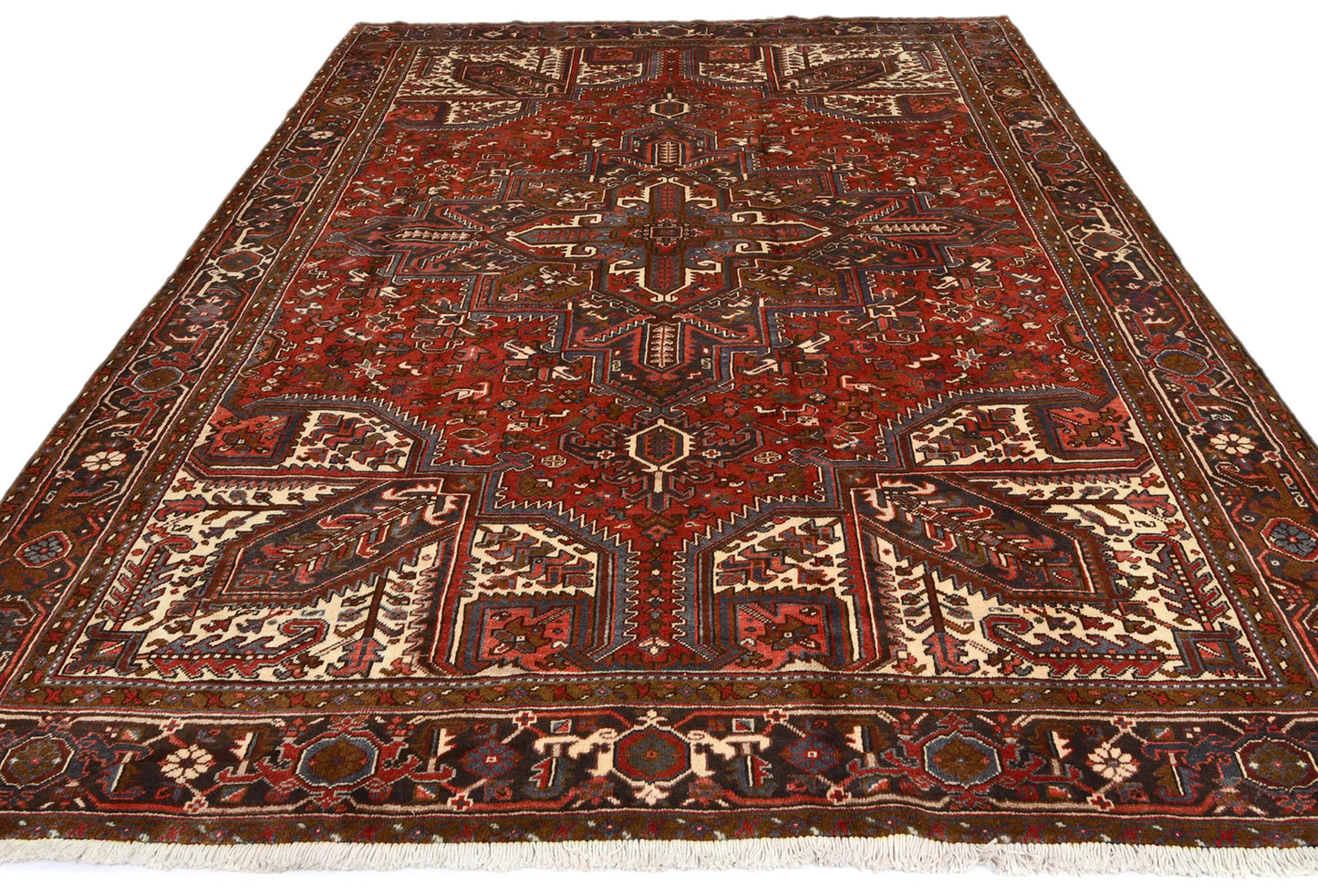 8'6X11 Ft Vintage Geometric Heriz Rug Traditional