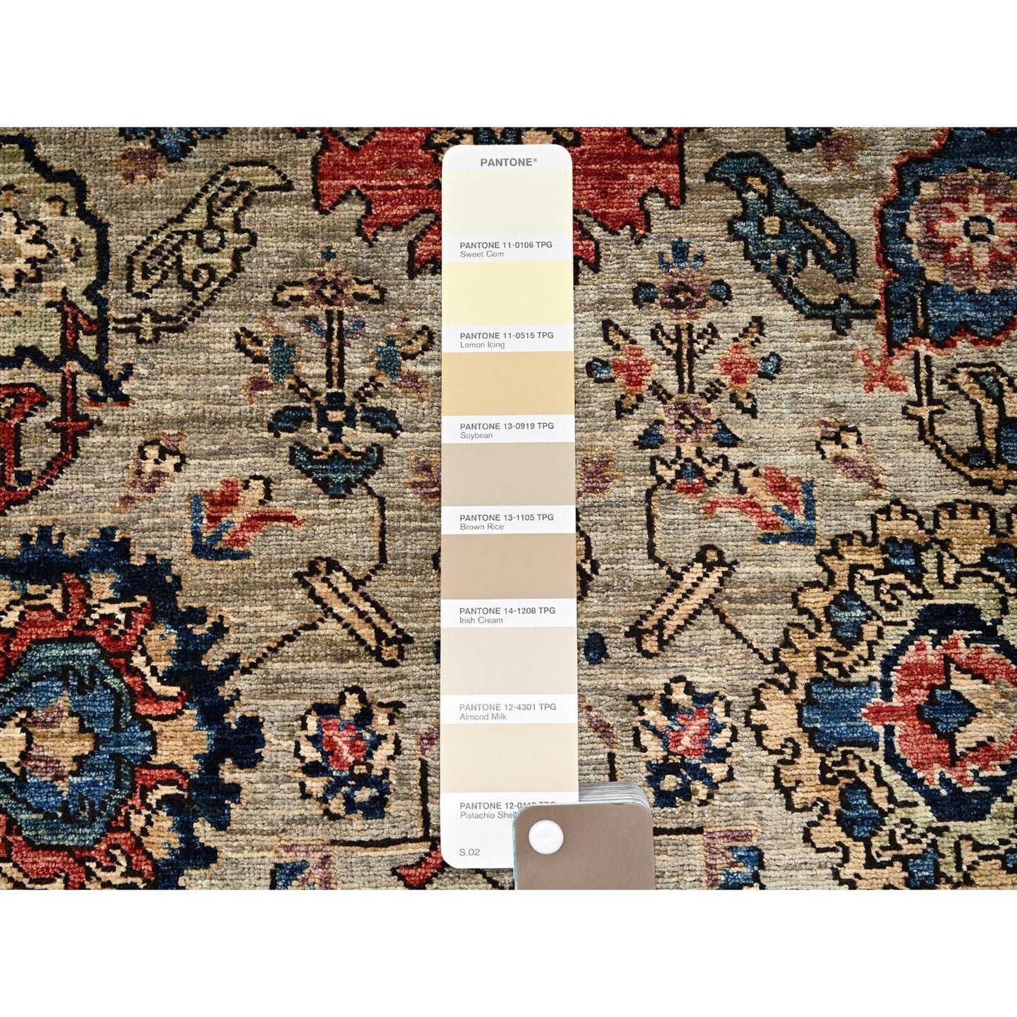 3'X14' Light Brown All Over Design Soft Wool Hand Knotted Runner Rug